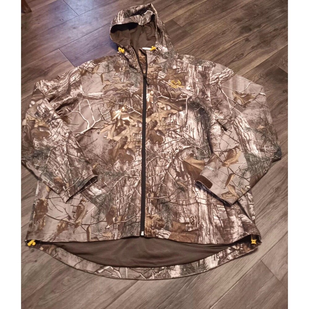 ReelTree Green Camo Hooded Jacket Hunting Hiking Men's Sz XL